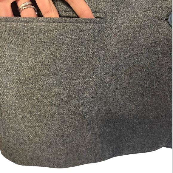 Cos Cob Women’s Vintage Dark Academia Wool Blend Gray Blazer sz16  Y2K - Picture 5 of 12